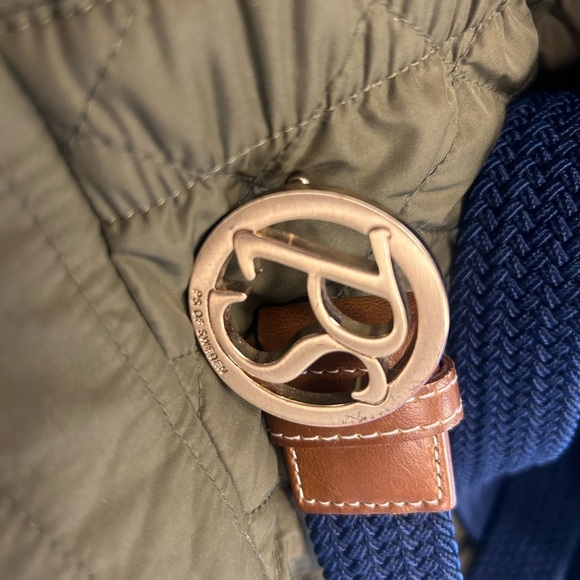 PS of Sweden size S NWOT Navy Blue and Brown Braided Belt with Gold Buckle - Picture 2 of 10